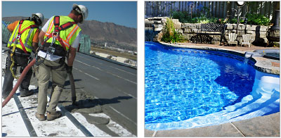 expanded perlite makes a lightweight concrete for roof decks and an insulative base for in-ground vinyl pools